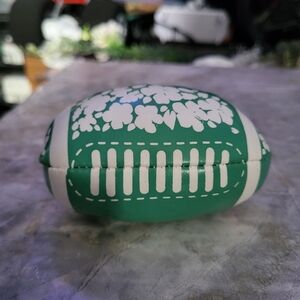 4" Football Squeezable Stress Reliever Sports Ball Green With Flowers